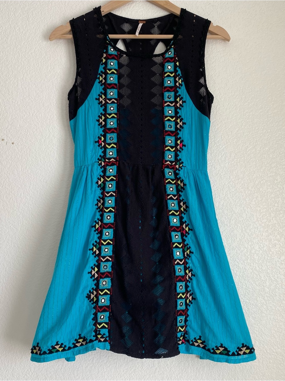 Free People water lily embroidered lace boho mini dress, 2